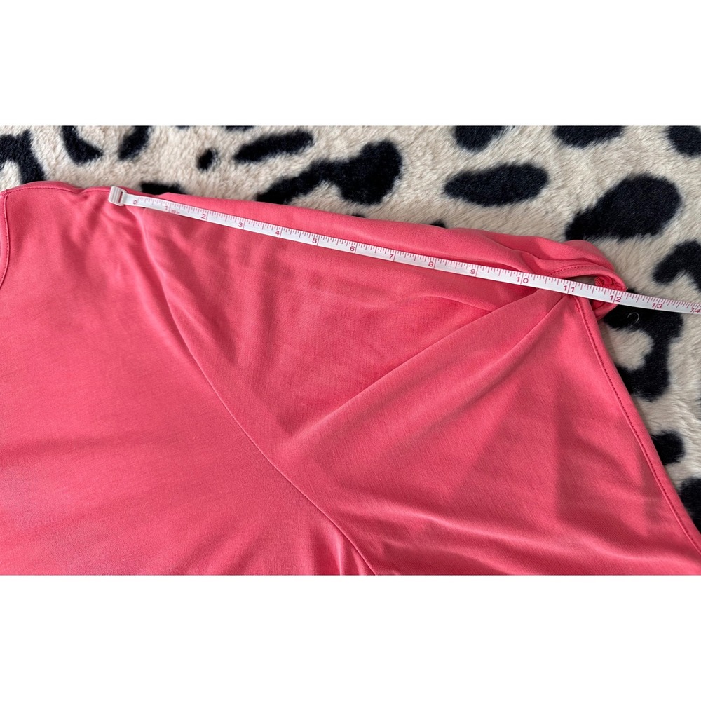 Chalet et Ceci Women XL Coral Modal Scoop Neck Gathered Sleeve Top Lagenlook - Picture 10 of 11
